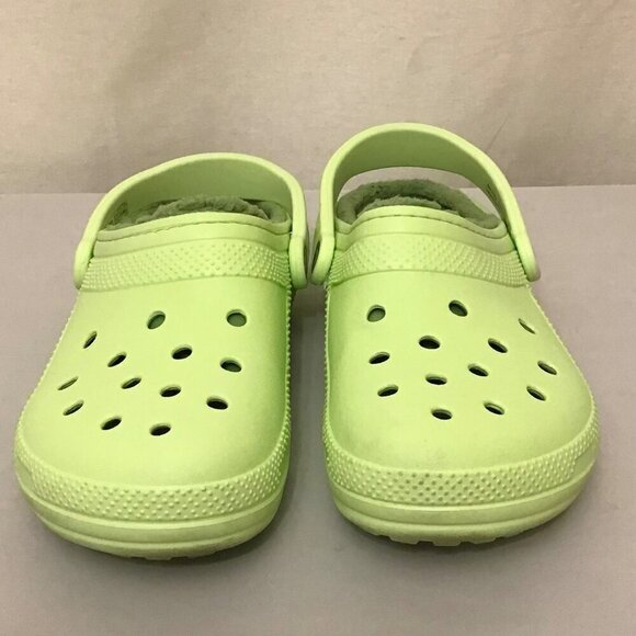 CROCS 10 Fleece Lined Clogs Women’s Shoes Lime Sherbert Green Color Slip Ons - Picture 4 of 8